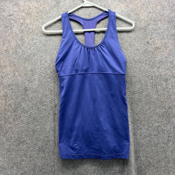 Lululemon  Tank Top Women 0 Blue Power YBuilt In Bra Racerback Yoga Athletic - Picture 1 of 8